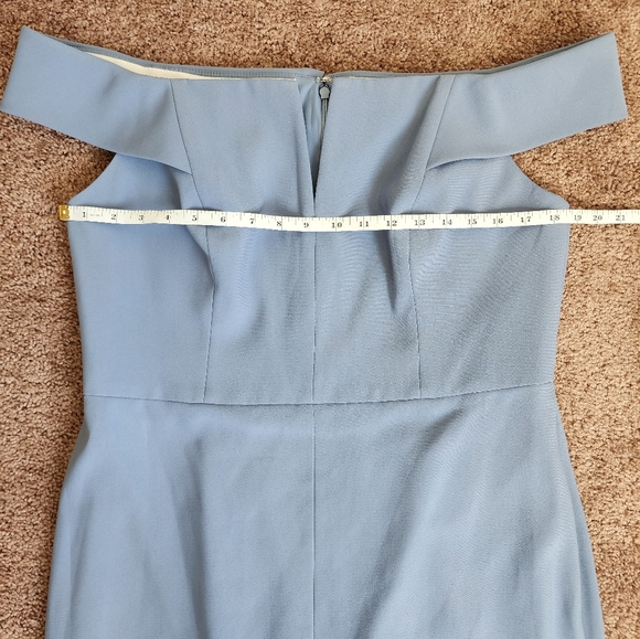 Dessy Collection Off-The-Shoulder Notch Trumpet Gown With Front Slit In … - Picture 7 of 11